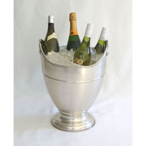 Finest Quality Stainless Steel Champagne Ice Bucket Antique Silver Finish Large <b>Wine</b> Chiller Bowl With Handles For Wedding Event - Product Image 1