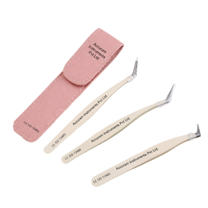 Pinzas Profesionales de Acero Inoxidable Accuram Instruments con Punta de Fibra para Pestañas, Alta Precisión, Punta Lisa de 10 mm para Extensión de Pestañas - Product Image 4