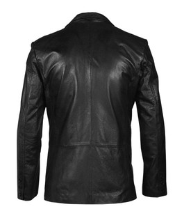 Blouson en cuir gaufré décontracté pour homme, style motard, avec fermeture éclair frontale, toile unie, service OEM, hiver - Product Image 6