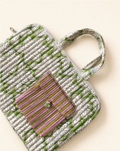 Jaipur Originals Quilted Floral Cotton Fabric <b>Laptop</b> Tote Bag Striped Pocket Handle Shockproof Lightweight Protective Vintage - Product Image 3