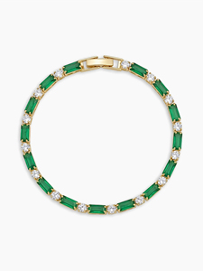 Bracelet tennis classique en acier inoxydable plaqué or 18 carats, coupe émeraude, style géométrique tendance, cadeau pour femme, JURA JEWELS, tierce marque - Product Image 4