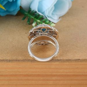 Anillo de Plata de Ley 925 con Piedra Preciosa Larimar Azul Natural Redonda, Novedad al por Mayor 2026, Regalo de Joyería Fina para Mujeres y Niñas - Product Image 3