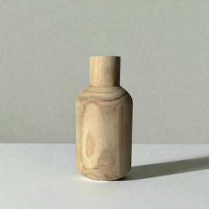 Vases en bois faits à la main, minimalistes, rustiques, uniques, en bambou, écologiques, décoratifs, style Wabi Sabi Japandi, noyer, charbon de bois, pour le sol - Product Image 4