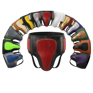 PU Leather MMA Boxing Accessory Manufacturer Groin Guard for Men Adjustable Protective Sports Gear Padded Cup OEM Groin Guard - Product Image 1