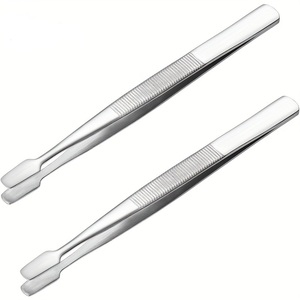 Pince à épiler de précision en acier inoxydable de qualité supérieure, à pointe plate et pointe en épée, pour la philatélie, les bijoux, l'artisanat et la manipulation, avec poignée antidérapante - Product Image 5