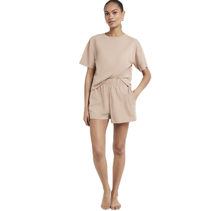 Ensemble deux pièces décontracté pour homme avec logo personnalisé, t-shirt 100 % coton de haute qualité et short à taille élastique, doux et confortable - Product Image 2