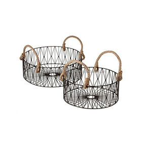 <b>Large</b> metal fruit <b>basket</b> with artisan design perfect <b>for</b> contemporary rustic and antique themed interior spaces - Product Image 2