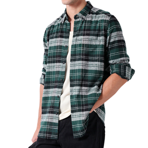 Camisa de Franela a Cuadros de Algodón Personalizada, Manga Larga, Camisa de Franela Barata para Hombre, Fabricante OEM, Venta al Por Mayor - Product Image 6