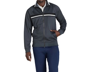Venta al por mayor parches bordados chándal lavado ácido sudadera con cremallera y pantalones de chándal conjunto hombres - Product Image 1