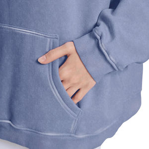 Sudadera con Capucha de Invierno de Color Sólido, de Secado Rápido, Estilo Casual Urbano, con Hombros Caídos, Transpirable, Ecológica, de Forro Polar Tejido, con Lavado Ácido - Product Image 4