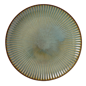 Ensemble d'assiettes à dîner de 12 pouces en céramique Mino, cuite au four, design émaillé Wabi-Sabi, fabriqué au Japon - Product Image 1