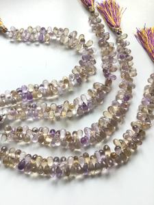 อเมทรินทรงหยดน้ำเจียระไน 1 เส้น พลอยธรรมชาติสำหรับทำเครื่องประดับชั้นดี - Product Image 5