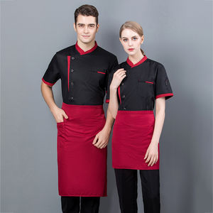 Veste de chef de cuisine de style japonais à manches 3/4 pour hommes et femmes, veste de travail pour restaurant, bar, serveur, cuisinier, tissu tissé - Product Image 3
