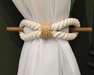 White Cotton Rope Curtain Tie Back: Handmade Eco Home Decor - Product Image 4