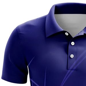 Maillot de cricket violet et bleu pour homme, col polo, chemise de sport légère, uniforme d'équipe respirant, tenue d'entraînement et de compétition - Product Image 6
