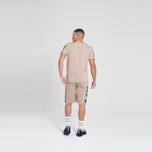 Stylish Casual Summer Men's Performance <b>Tech</b> Custom Logo Printed Breathable Quick Dry 100% Cotton Loose-Fit <b>Shorts</b> & T-Shirt Set - Product Image 2