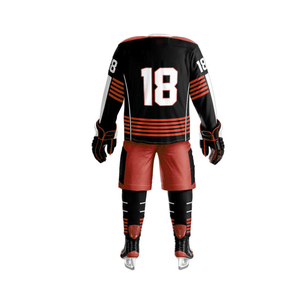 New Sublimation Ice Hockey Team Uniform Wholesale Hockey Green Black Ice Hockey Uniforms Including Jersey <b>Socks</b> & Pant - Product Image 3