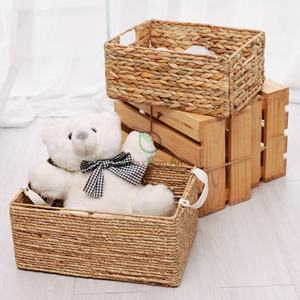 Rectangular <b>Collapsible</b> Water Hyacinth Basket/Home Shelf Organizer & Units Made in Viet Nam - Product Image 6