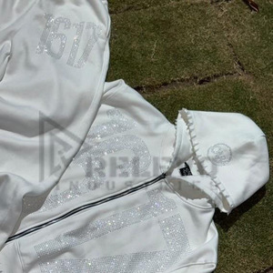 Chándal Informal con Capucha y Hombros Caídos para Hombre, Estampado, con Logotipo Personalizado, 100% Algodón, Ligero, Tejido Francés, Transpirable y de Secado Rápido - Product Image 3