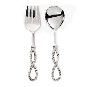 Ensemble de huit couverts à salade en laiton antique argenté fait à la main, ensemble de poignées en acier inoxydable vieilli, pièces métalliques faites à la main - Product Image 1