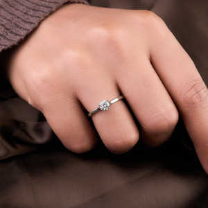 Purecarat 14K oro amarillo zafiro y diamante anillo de compromiso elegante colección de anillos de diamantes - Product Image 5