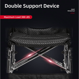 Sedia a rotelle pieghevole manuale da 18 e 24 pollici con freni a mano anteriori e posteriori, ruote posteriori a sgancio rapido Bright Sil - Product Image 5