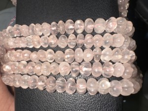 Rare!Rose <b>Quartz</b> Pumpkin Carving Shape <b>Necklace</b>, Natural Gemstone <b>Necklace</b>, Handmade Carving <b>Necklace</b>, 4/5 Layers <b>Necklace</b>, Heal - Product Image 3