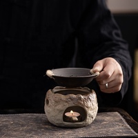 Brûleur d'encens ignifuge pour la maison - Diffuseur de parfum d'intérieur - Brûleur d'encens de style japonais pour théière - Réchaud rétro à fusion rapide