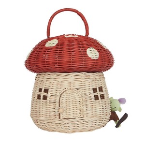 Red Mushroom Rattan Basket Handmade Storage Basket Wholesale eco-friendly Made in Vietnam Ready to stock - Product Image 4