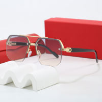 Lunettes de soleil tendance Chrome Hearts surdimensionnées pour hommes, lunettes de soleil de créateur unisexes, lunettes de soleil rectangulaires dégradées, lunettes de soleil avec protection UV