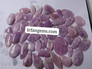 Wholesale Lot of Natural Opaque Kunzite Cabochon Flat Back Pendant Multi-Shape <b>Quartz</b> Gemstones Handmade for Necklace Making - Product Image 1