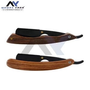 Rasoirs en acier personnalisés avec pochette ou logo, couteau de rasage pliant avec manche en bois, rasoir droit, rasoir de barbier - Product Image 2