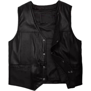 Gilet en cuir personnalisé pour homme, veste sans manches, gilet de moto tendance, vêtement d'extérieur en cuir de qualité supérieure avec coutures durables, style moderne S - Product Image 1