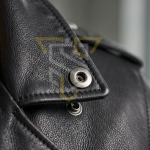 Veste en toile et cuir respirante pour homme, col montant élégant, fermeture éclair sur le devant, style décontracté, streetwear, vêtement d'extérieur pour l'hiver - Product Image 4
