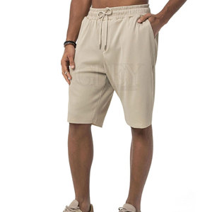 Lightweight <b>Men</b> Summer Set Modern Two Piece Knitted Solid 100% Cotton Clothing Soft <b>Shirt</b> Shorts for <b>Beach</b> Holiday Casual Wear - Product Image 4