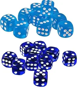 Blue Resin Eco-Friendly Handmade <b>Dice</b> <b>Set</b> with Clear White Pips 12 Pieces Customized Shape & Logo Home Decor Gaming <b>Dice</b> - Product Image 3