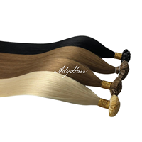 Ady Hair Extensions de cheveux humains 100% vierges Remy, Ondulation naturelle, Boucles italiennes, Super ondulation, Pointes à la kératine, Double trame machine, Ondulation profonde lâche