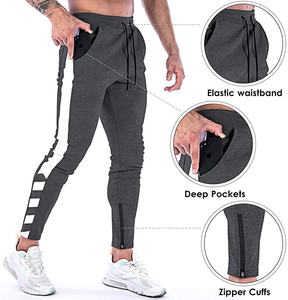 Pantalones de correr informales para hombre, pantalón de chándal atlético para gimnasio, con cremallera, tobilleros - Product Image 6
