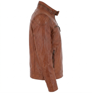 Hot Sale Men's Casual Loose <b>Leather</b> <b>Jacket</b> Lapel Zipper Men's <b>Leather</b> <b>Jacket</b> MEN'S GENUINE COWHIDE PREMIUM <b>LEATHER</b> <b>JACKET</b> - Product Image 2