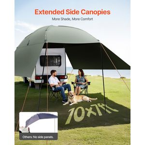 Tenda Laterale per Auto Grande 10 X 7, PU2000mm UV50+, Copertura Laterale Estesa Portatile per Veicoli - Product Image 4