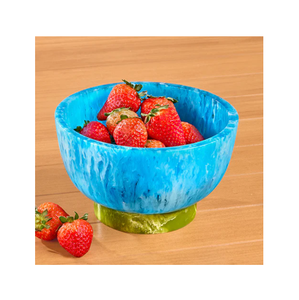Resin Salad Serving Bowl Polished Party dinner <b>table</b> top fruit decorative Lightweight Home Use with dark green - Product Image 4