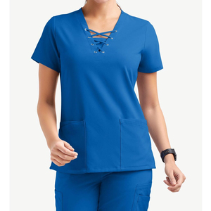Hospital Scrub Uniform <b>Sets</b> for Women <b>Doctors</b> 100% Cotton Canvas Fabric Customizable Colors Needle Detection - Product Image 5