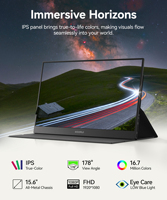 KOORUI-Moniteur portable IPS pour ordinateur portable, écran de 15.6 pouces, 1080p, USB-C seconde, pour travail PC Mac Phone PS Xbox Gamer