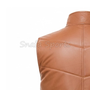 Gilet en cuir sans manches pour homme, imperméable, coupe-vent, respirant, veste d'hiver de haute qualité personnalisée - Product Image 6