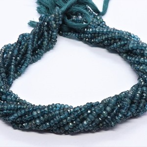 Cuentas facetadas de topacio azul de Londres de 4 mm, cuentas de topacio azul, cuentas recubiertas de topacio, venta al por mayor de cuentas de piedras preciosas para la fabricación de joyas - Product Image 4
