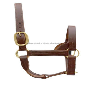 Cabestro de Cuero Genuino para Caballo, Equipo Ecuestre, Triple Costura Personalizada, Doble Ajuste, Color Marrón, en Tallas Completa y Cob - Product Image 2