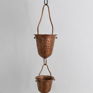 โซ่ทองแดงตกแต่งสวนกลางแจ้ง ประดับตกแต่งน้ำไหลแบบแขวน สไตล์หรูหรา - Product Image 6