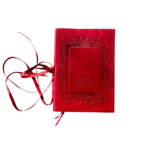 สมุดบันทึกแบบเติมได้สองเล่ม ปกหนังสีแดงโรแมนติก สมุดกริโมแวร์ลายเงาเย็บด้วยมือด้วยด้ายเย็บแบบพิเศษ - Product Image 5