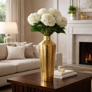 Golden Metal Flower <b>Vase</b> for Home Decor Decorative Flower <b>Vase</b> for Living Room Bedroom Resistant <b>Gold</b> Powder Coated Available - Product Image 1