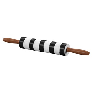 White and Black Marble Rolling Pin Suitable for Home Baking Pastry Dough <b>Pizza</b> Bread Cookie Cake And Stylish Kitchen <b>Tool</b> - Product Image 1